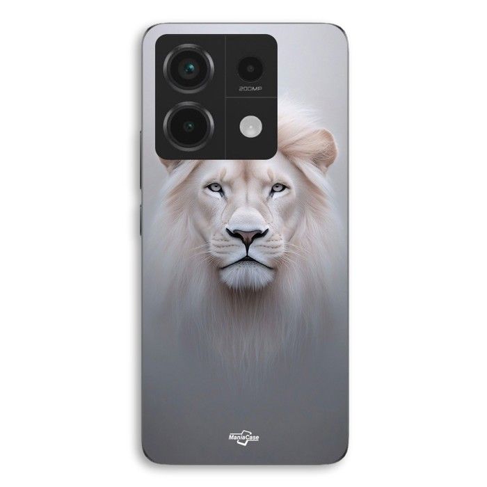Coque de téléphone - MANIACASE - Xiaomi Redmi Note 13 Pro 5g - Silicone - Souple - Lion Blanc