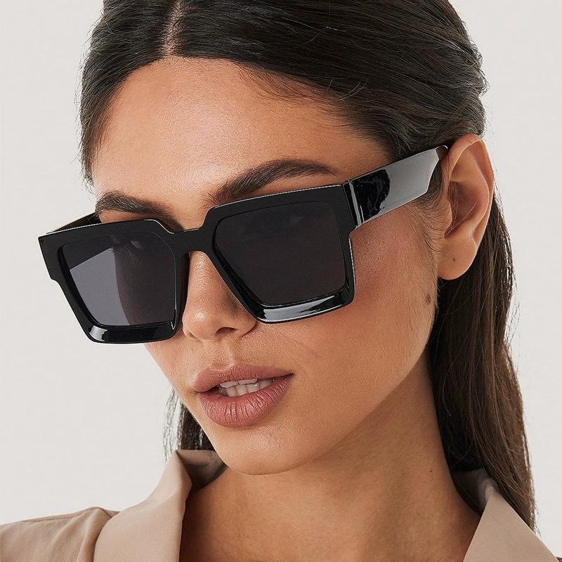 Square Vintage Sunglasses For Men Women Fashion Big Black Frame Shades Retro Designer Sun glasses Driving Eyewear Male UV400