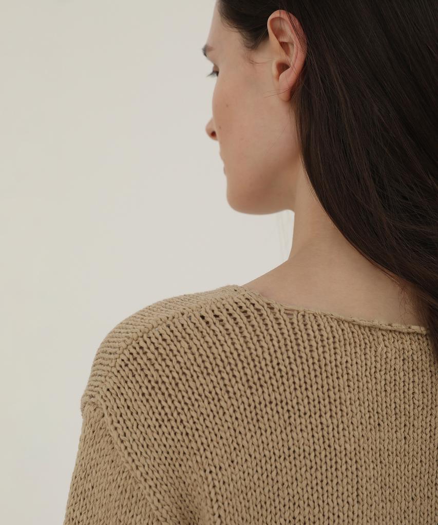 Leuba V-Neck Pullover Knit - Beige