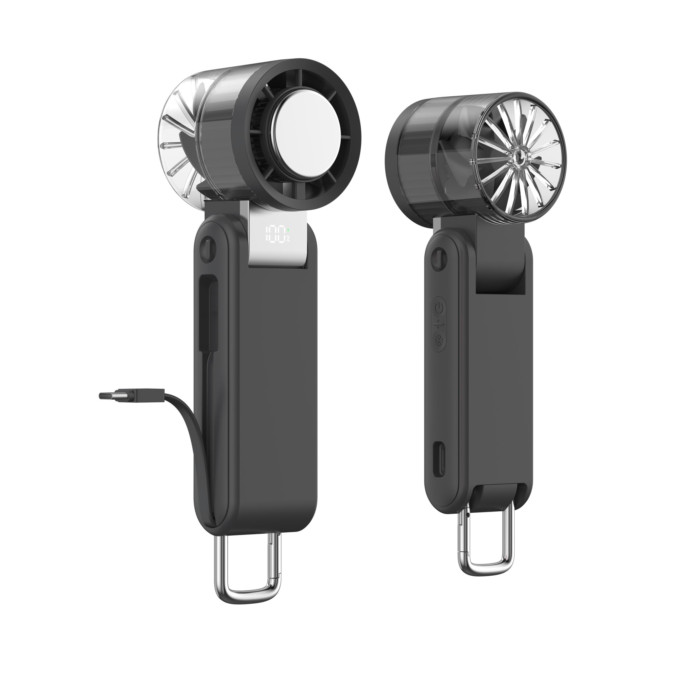 2026 Foldable Metal Glacier II Handheld Turbo Cooling Fan AI Chip Touch Control 4000mAh Battery Portable Fast Cooling Output No Plug Required