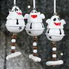 Retro Wooden Bead Decor Halloween Ghost Bell Hanging Decor, Cute Resin Door Ornament with Star Base, Funny Decorations Spooky Festive Hanger for Home