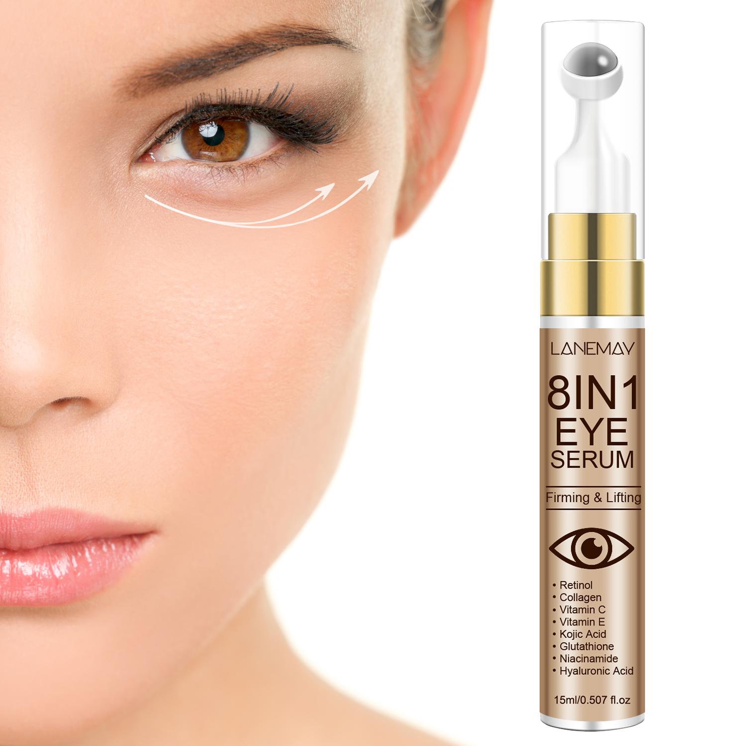 

8 in1 Eye Serum-Firming & Lifting & Brightening & Moisturize-Reduce Bags Under The Eyes & Fine Lines & Wrinkles & Dark Circles, 15ml
