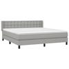 3130049 vidaXL Lit à sommier tapissier avec matelas Gris clair 180x200cm Tissu