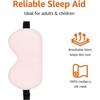 Natural mulberry silk curved sleeping eye mask with adjustable straps, one size fits all, pink