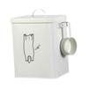 Cat Food Storage Container Dustproof Cover Iron Food Dispenser for Apartment