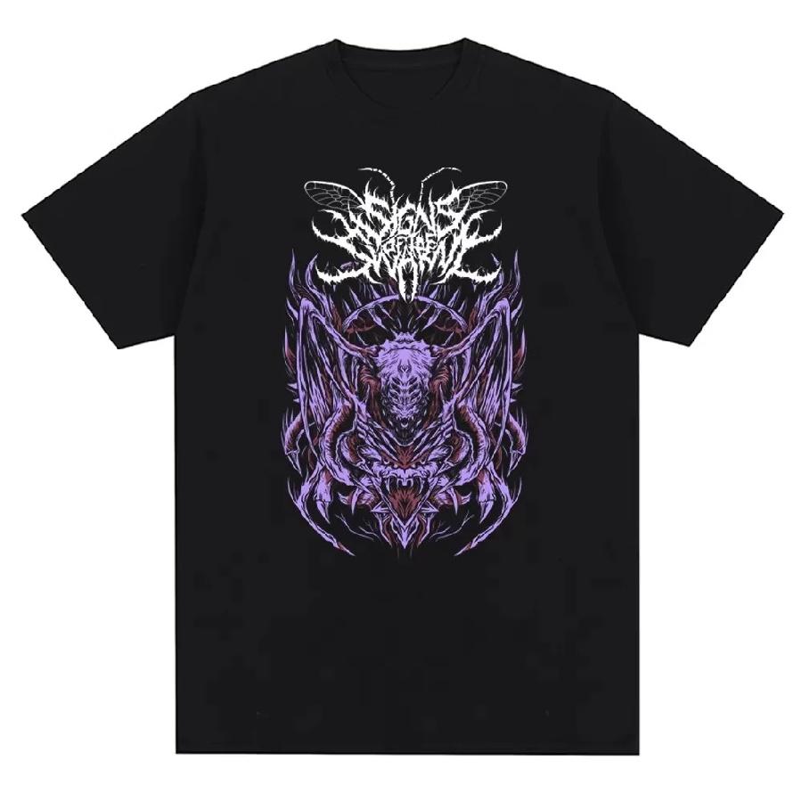 Death Tea Demode Printed T-shirt Funny Cartoon Cartoon Demon Tshirt Woman Man Vintage Gothic Cool Hip-hop Style Tops Tee Shirt1