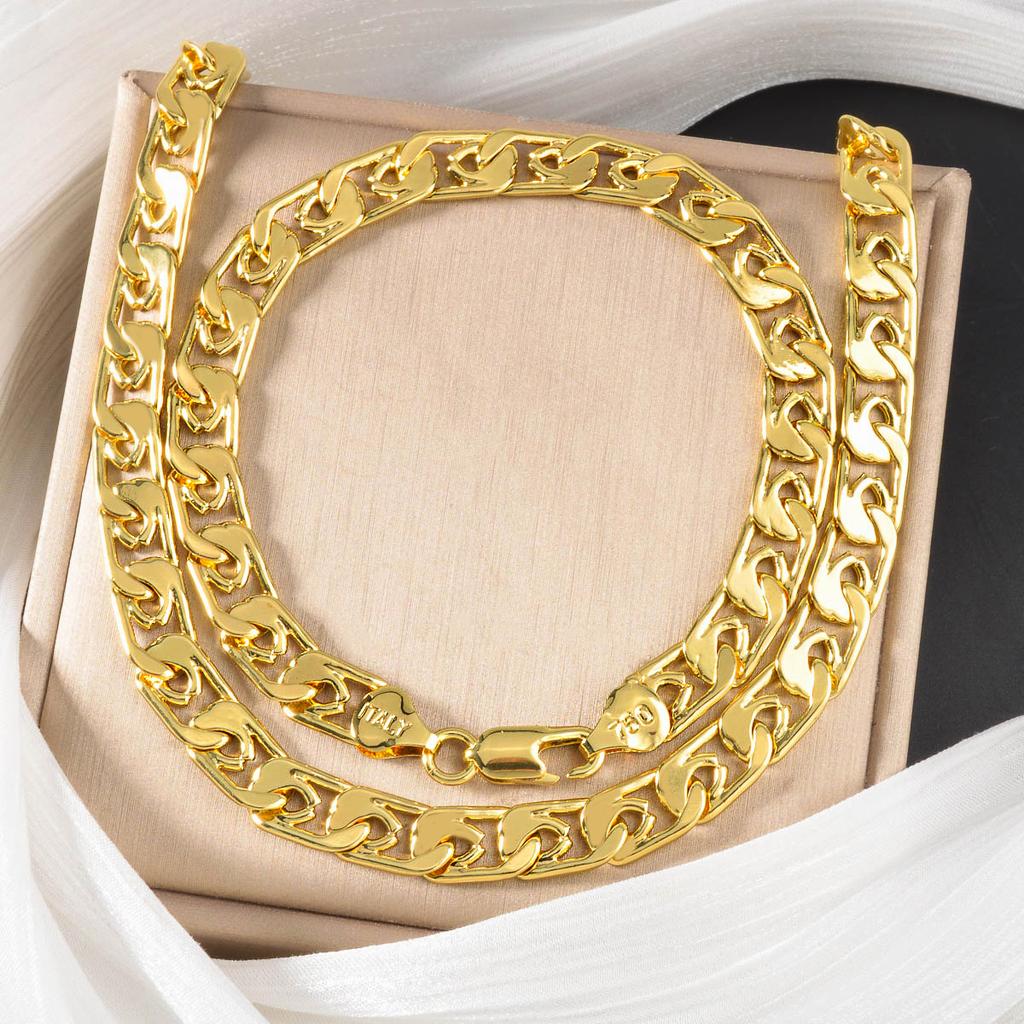 Klassische Europäische und Amerikanische Figaro Panzerkette Geometrische Flache Kette Spleiß Hale Atmosphärisches Halsketten Armband Set 2026