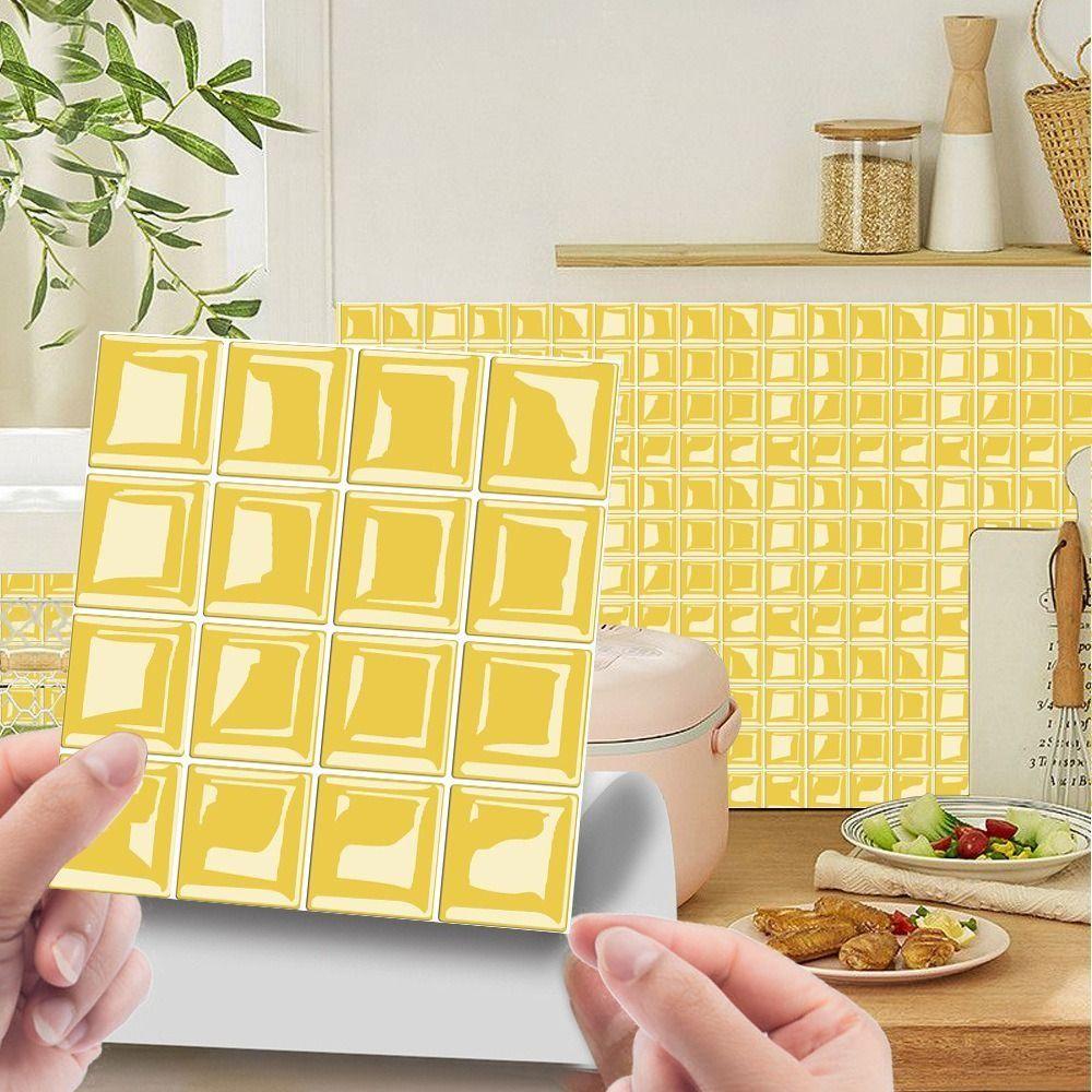 10 Pezzi 10x10CM Piastrelle Mosaico Adesivo Murale PVC Impermeabile Mosaico Cristallo Piastrelle Adesive Autoadesive Creatività Mattoni Piastrelle Adesive