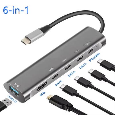 HUB USB C Hub 4K HDTV type c vers USB 3.0 pd 100W DATA USB 2.0 Adaptateur multiport Répartiteurs pour macbook Accessoires pour ordinateur portable HUB USB