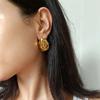 Vintage Gold Irregular Hammered Stud Earrings for Women Minimalist Metal Geometric Chunky Earrings Jewelry Gift