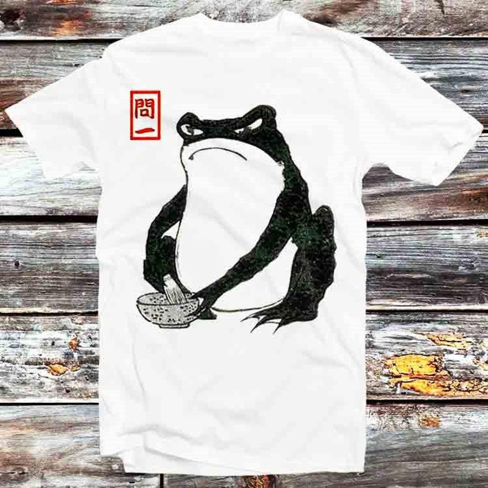 

230GSM 100% Cotton T-Shirt Matsumoto Hoji Japanese Frog Star T Shirt Vintage Retro Cool Gift Mens Womens Unisex Cartoon Anime Top Tee B993 XS белый