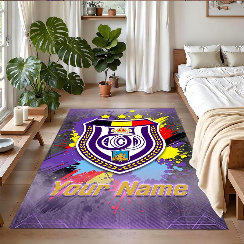 Crystal Velvet Rug Custom Name Text, Soft Non Slip Floor Mat Home DecorAnderlecht FC