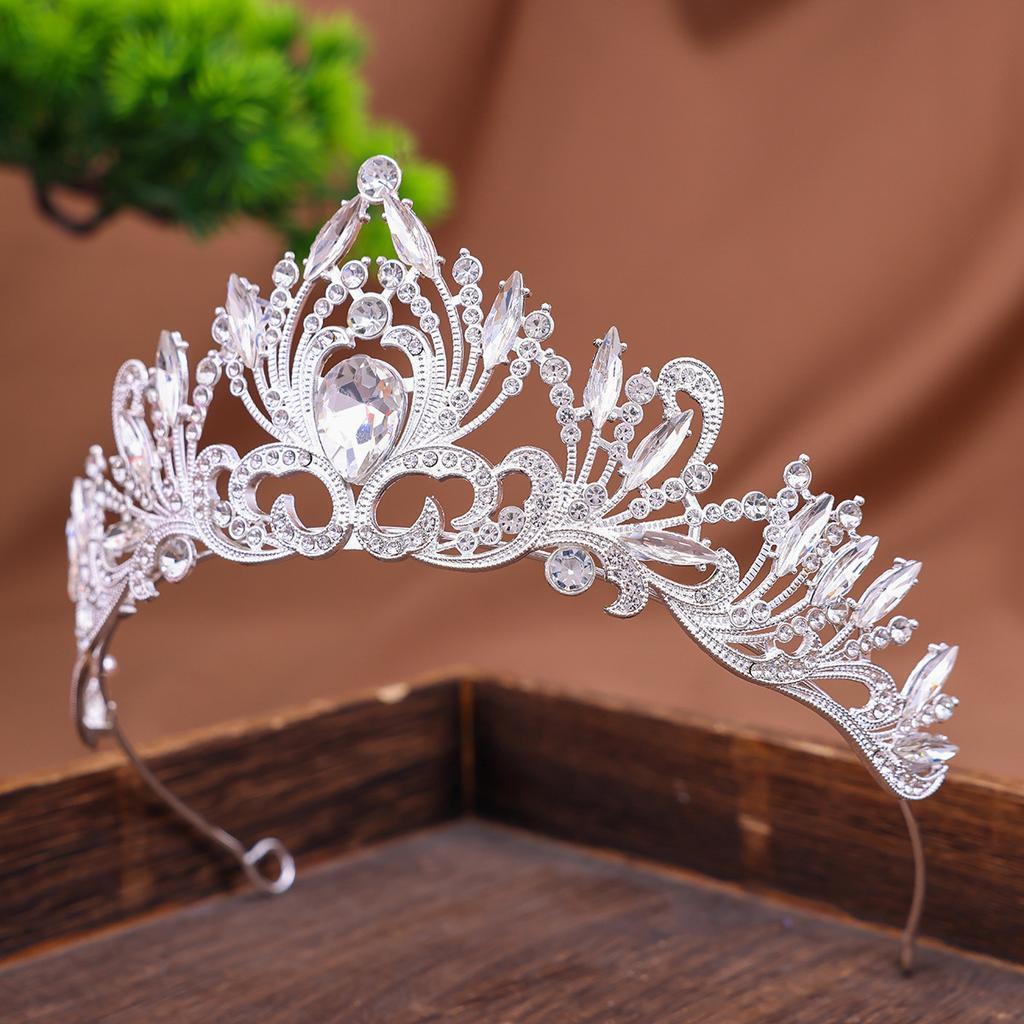 Luxurious Rhinestone Updo Crown Headwear for European and American Brides Wedding Banquet Ball International Station Hair Accessories