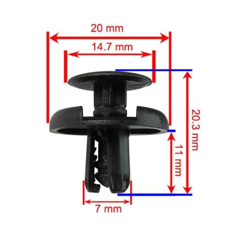 [Deepa Ribusu] 100 Pcs Suzuki Clip 90467-07164 74999-4A0A0 09409-07332 Toyota Nissan 0.3 Inch (7