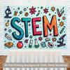 2D Colorful STEM Banner Backdrop for Science Themed Birthday Party Supplies
