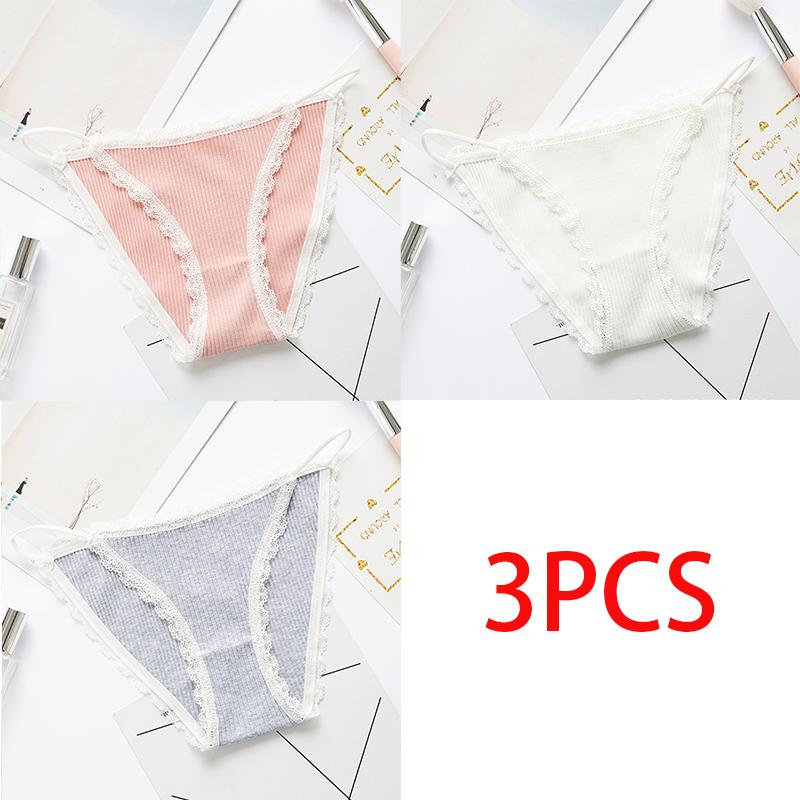 Dámské bavlněné krajkové kalhotky se středním pasem sexy bezešvé pohodlné kalhotky svádění okouzlující bikiny kalhotky
