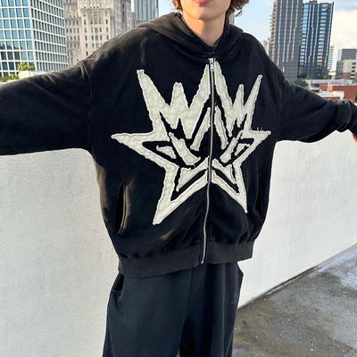Zwarte Gothic Street Trendy Y2K Hoodie