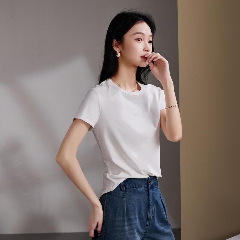 SOFSIL 2026 Summer Plain Short Sleeve T-Shirt for Women L хизер серый