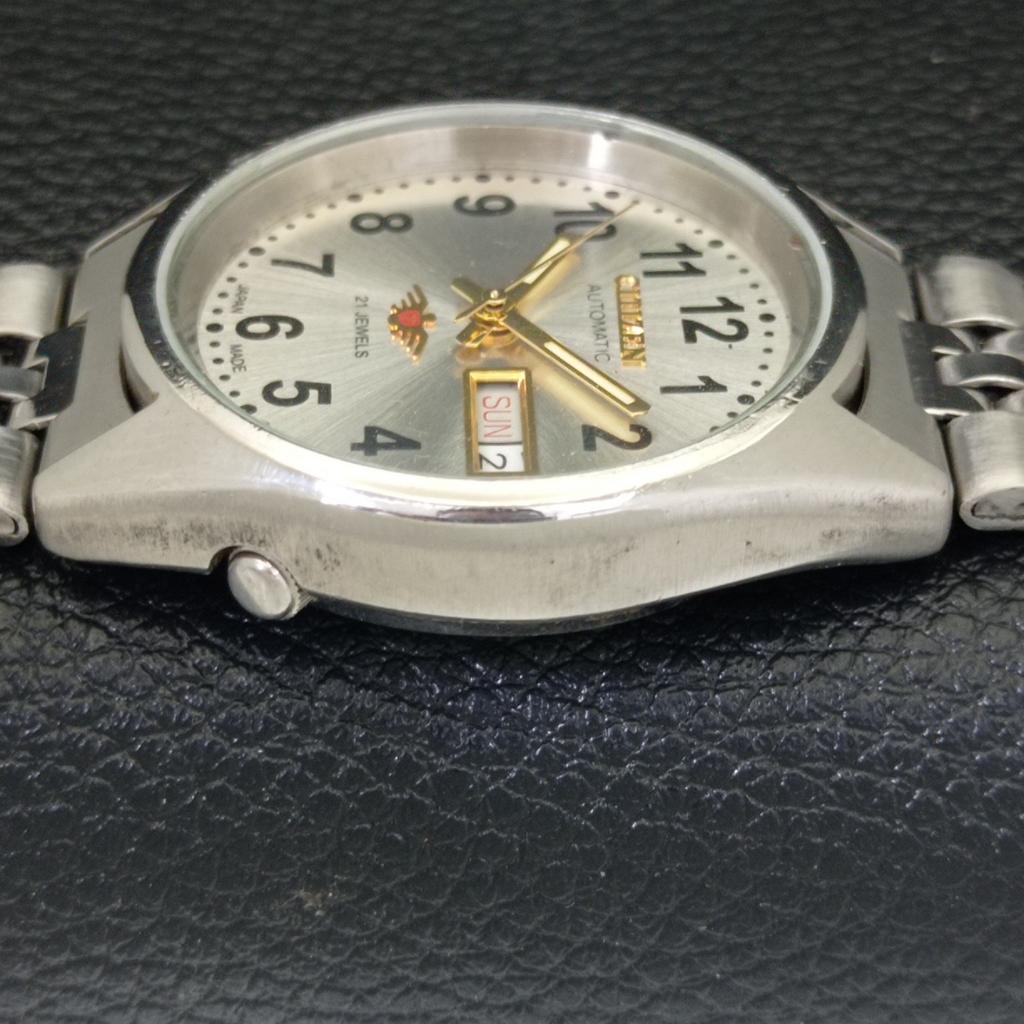 JAPAN MENS GENUINE VINTAGE CITIZEN AUTOMATIC 8200 SILVER DIAL WATCH A500279-2 R151b-a500279