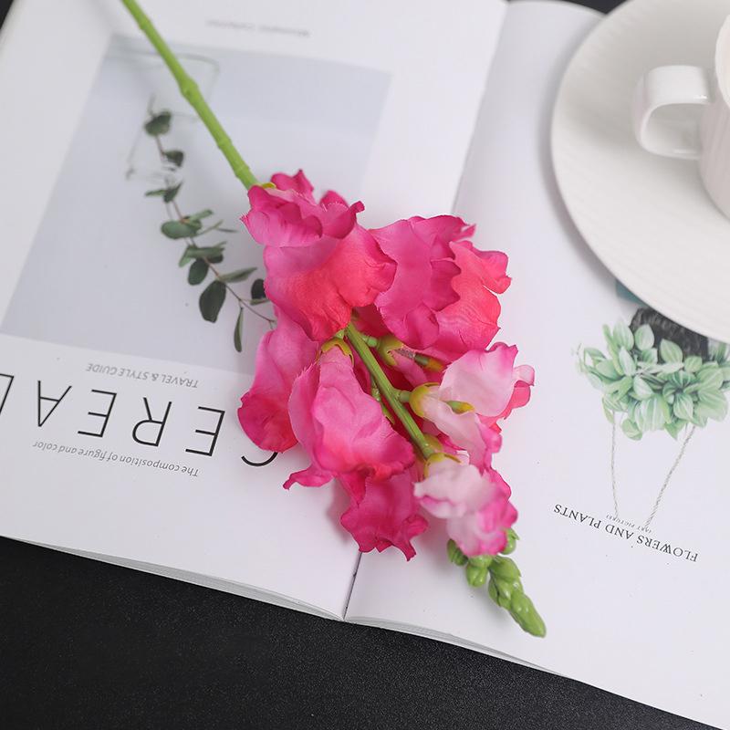 

Faux Violet Silk Flower Wedding Decoration Bouquet Snapdragon Fake Flowers Wedding Party Table Floral Decor Accessories