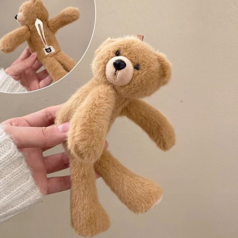 Adorable Plush Bear Hair Clip For Women Girls Soft Animal Design Hair Accessory For Daily Wear Party Photography