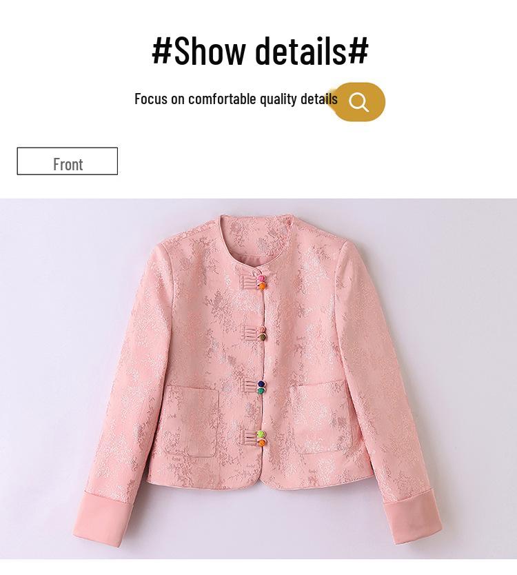 Women's Retro Jacquard Jacket - Short, Age-Reducing, National Style, Spring/Autumn 2025 (B2809)