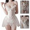 Lace Lingerie Chemise See Through Tulle Nylon Charming Exotic Lace Nightgown for Honeymoon White Free Size