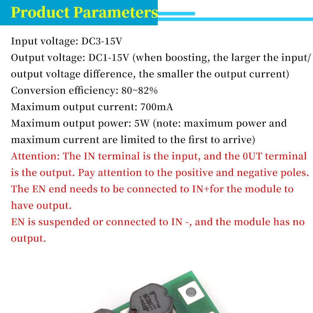 - buck-boost Converter module 3V~15V to 1V~15V 5V 6V 9V 12V 700ma/5W Automatic Adjustment Step Down/UP Power Voltage