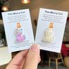 Pocket Hug Card with Glittery Cartoon Cat - Iridescent Emotional Support Companion for Anyone | Inspirational & Uplifting Gift