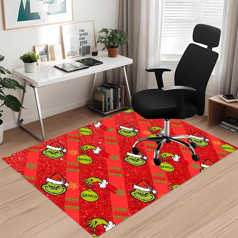 Tappeto Stampato Grinch per Sedia da Ufficio Soggiorno Camera da Letto Cucina Decorazioni Regali