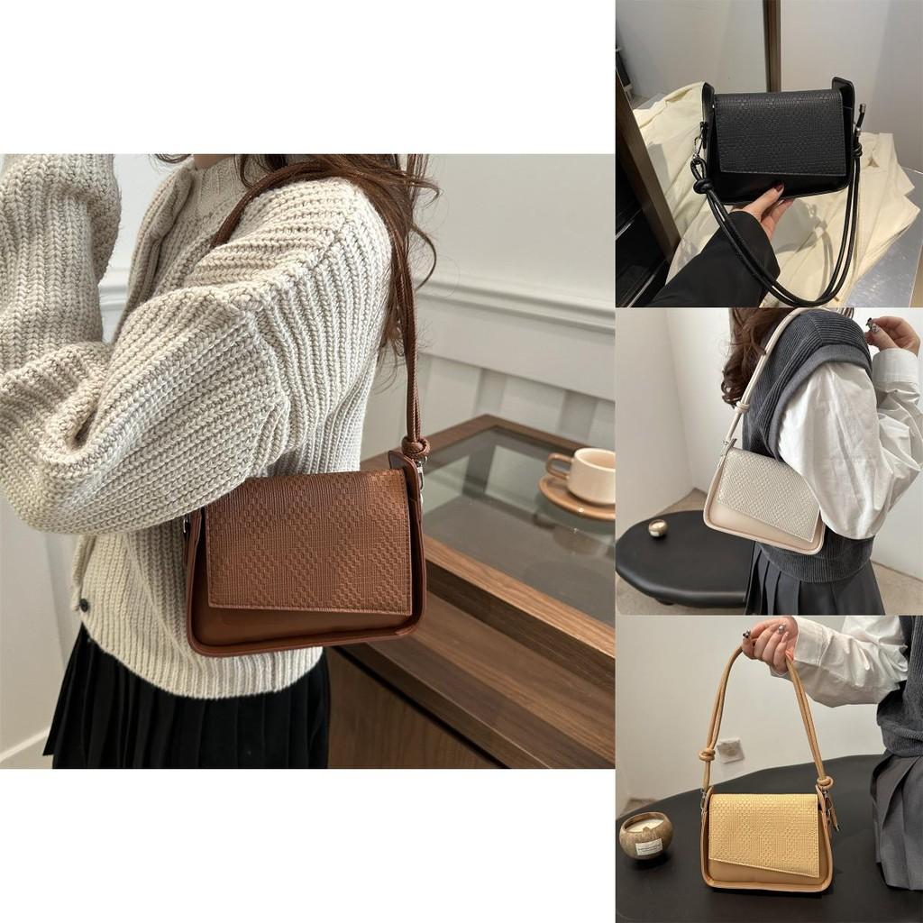 Chic Minimalist Pu Shoulder Bag With Unique Stitching For Fashionable Everyday Use