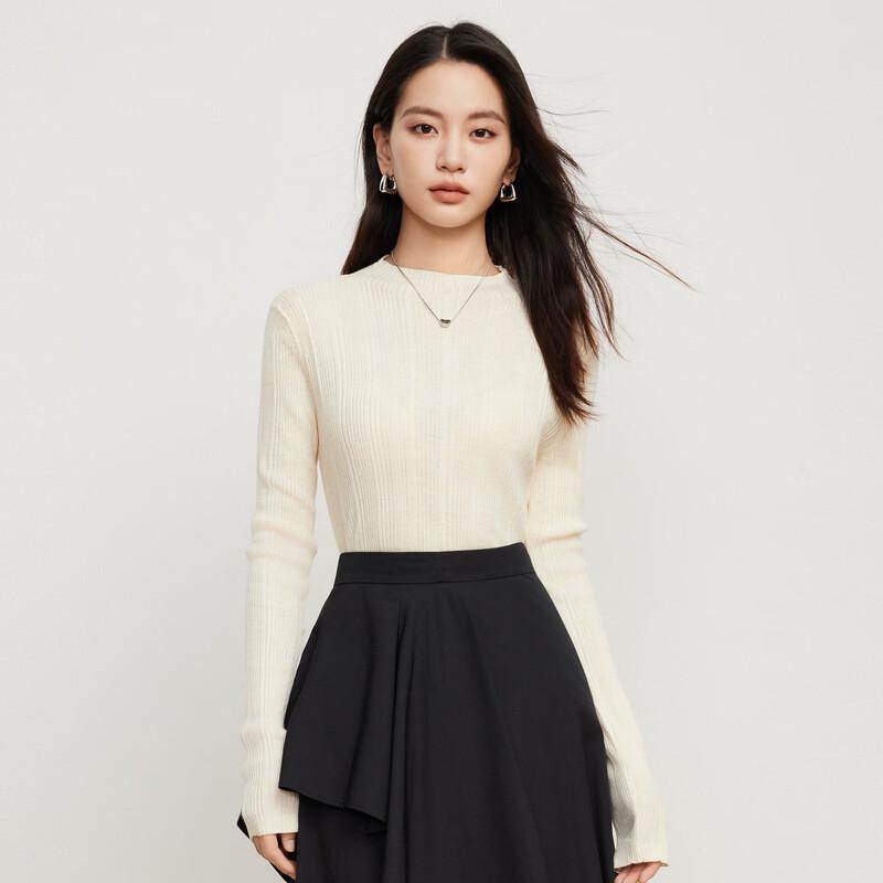 Elva' Island Women's Solid Slim-Fit Long Sleeve Knit Top