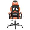 Gaming Chair In Black and Orange Synthetic Leather