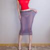 Sexy Women Oil Glossy Shiny Tight Micro MiNi Skirt Sheer See Through Bodycon Skirt Elastic Push Up Packet Hip Step Tube Skirt