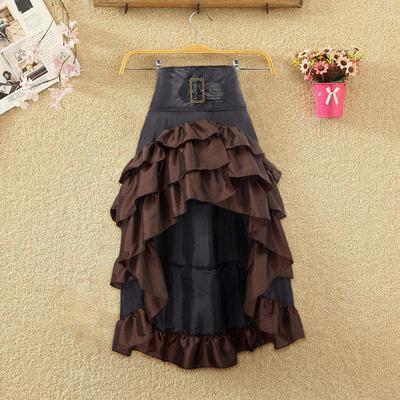 Dámská sukně Vysoký pas Nepravidelný volán Patchwork Barevně ladící Retro Roztroušený středověký královský styl Dámská maxi sukně funkční kostým