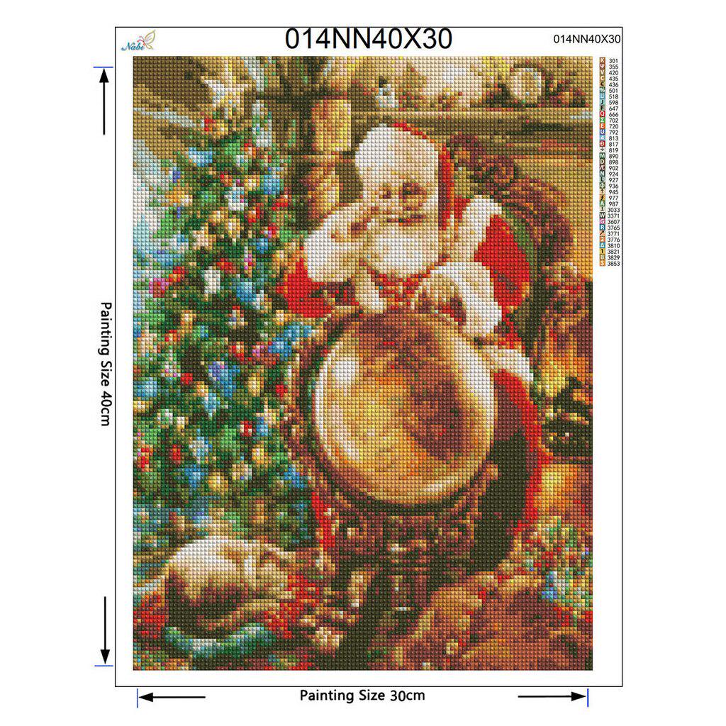 Diamond Painting Stitch Santa Claus Christmas Gift Full Round Resin  Embroidery Handmade Home Decor