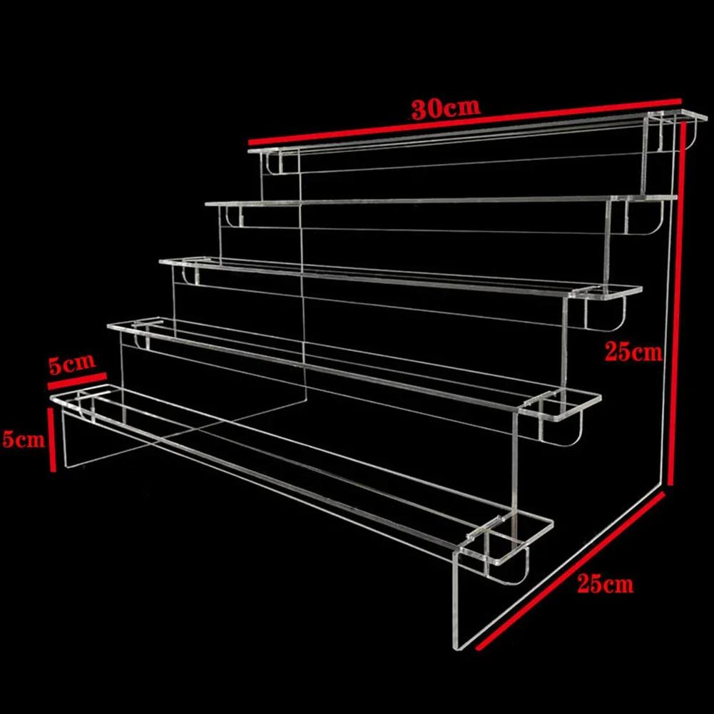 1-5 Tier Acrylic Display Stand Transparent Ladder Hand-Made Model Display Stand For Cupcake Perfume Doll Blind Box Storage Shelf
