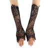Bridal Lace Gloves Women Lace Arm Sleeves Elegant Long Gloves Fingerless or Five-Finger Gloves for Wedding Prom Tea Party