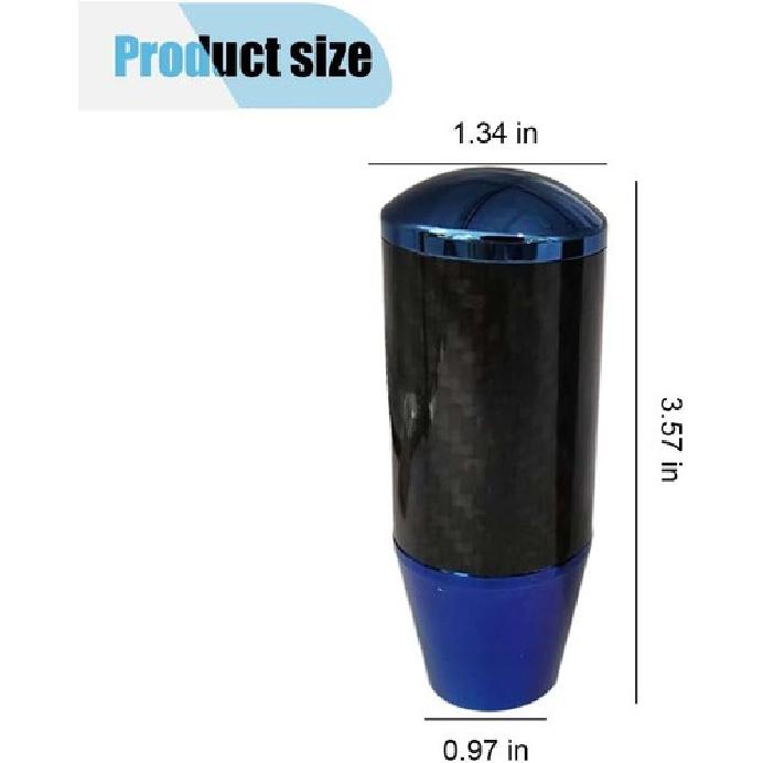 Car Shifter Knob, Buttonless Automatic Manual Gear Shift Knob, Stick Shift Blue