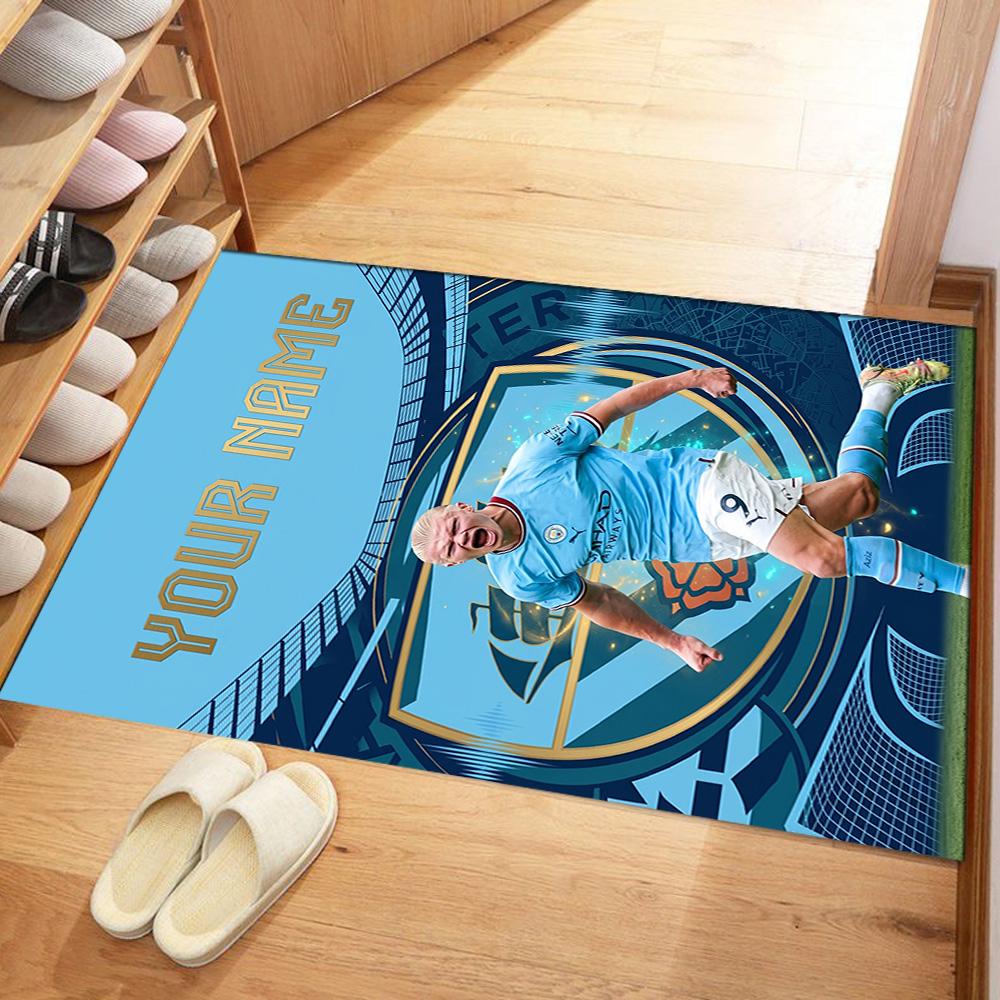 Haaland Personalized Text Carpet Perfect For Bedrooms Kitchen Outdoor Foyer Antislip Carpet Decorate Offices Perfect Gift For Friends Family