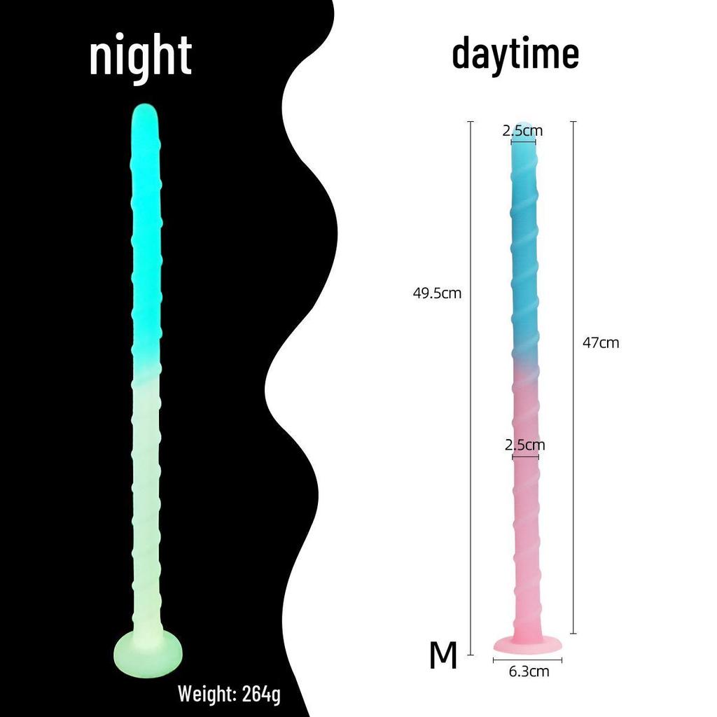 A190 Multicolor Luminous Silicone Long Anal Whip for Erotic Play