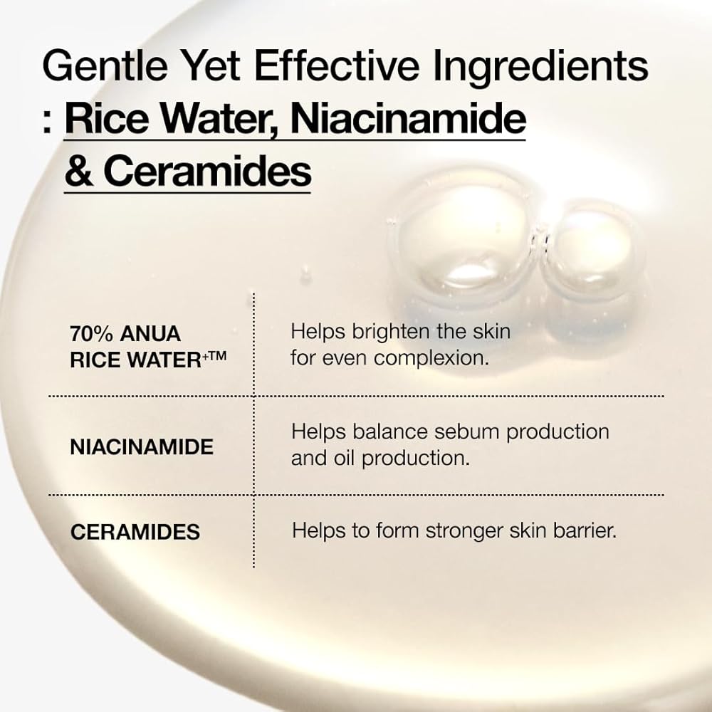 Anua Rice 70 Glow Milky Toner 250ml Hydrating Moisturizing Skin Tone Care Skincare
