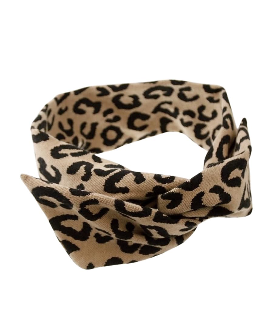 

VINGTAINE Leopard Print Headband with Wire Elegant and Cute Hair Present Knit, 2-Way Arrangement, Simple, Accessory, Gift, (H7856-BE-)