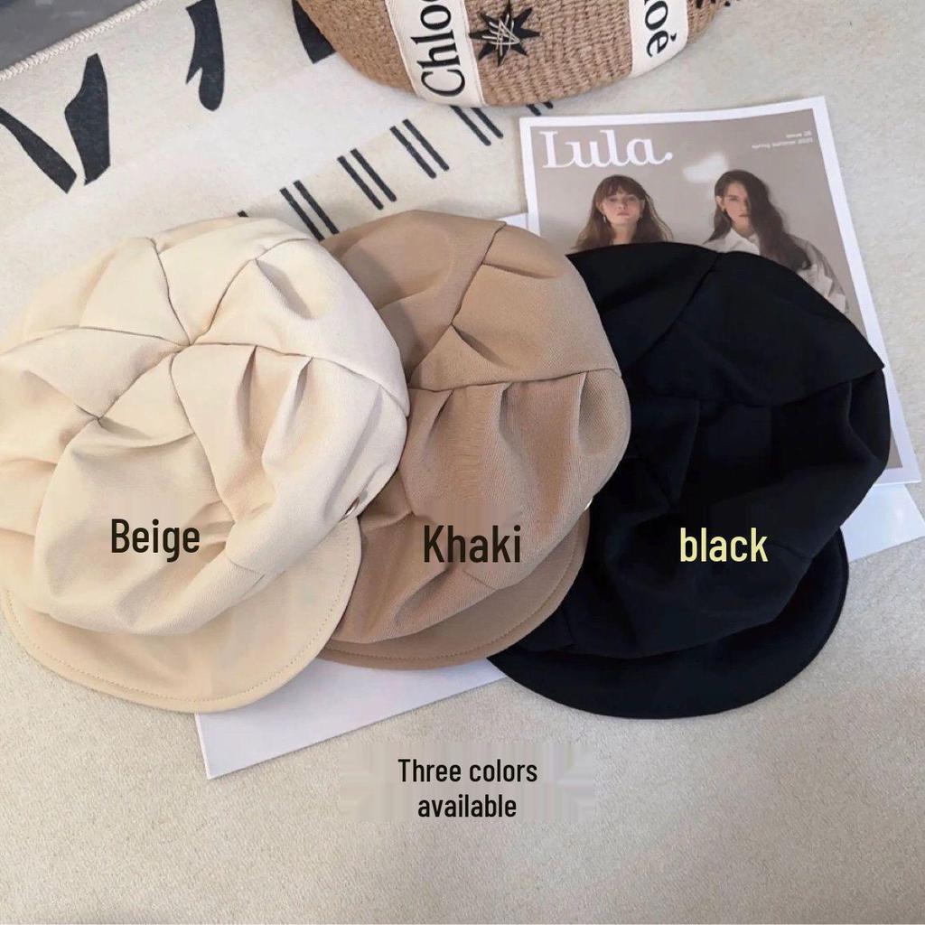 Women's Summer Korean Style Cloud Beret: Versatile, Face-Slimming Painter Hat with Large Head Circumference - Internet Celebrity Trend.