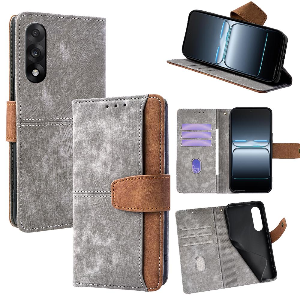 For OnePlus Ace 5 Ultra 5G Case RFID Blocking Color Splicing PU Leather Wallet Phone Cover