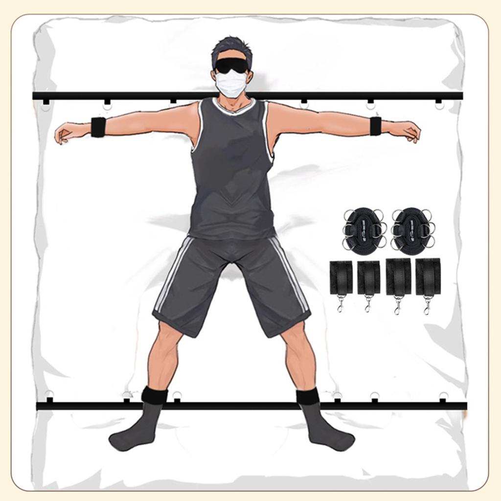 Bed Restraints Bondage Rope Kits Nylon Handcuffs Ankle Cuffs Sets Slave Erotic Adult Sex Toys for Couples Play Sexual Games