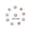 10PCS 16mm Rhinestone Pearl Snowflake Cabochon Metal Buttons for Clothing Decor Flatback Plating Buckle DIY Craft Apparel Sewing