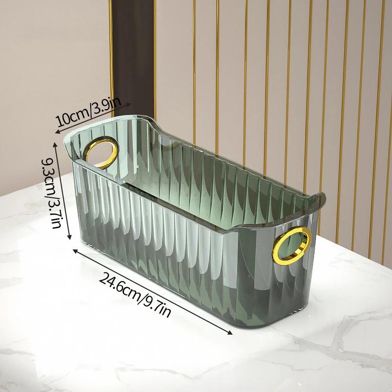 Luxuriöse Desktop-Aufbewahrungsbox Damen Make-up Aufbewahrungsorganizer Aufbewahrungsbehälter für Heimutensilien Kosmetikhalterbox Badezimmerzubehör