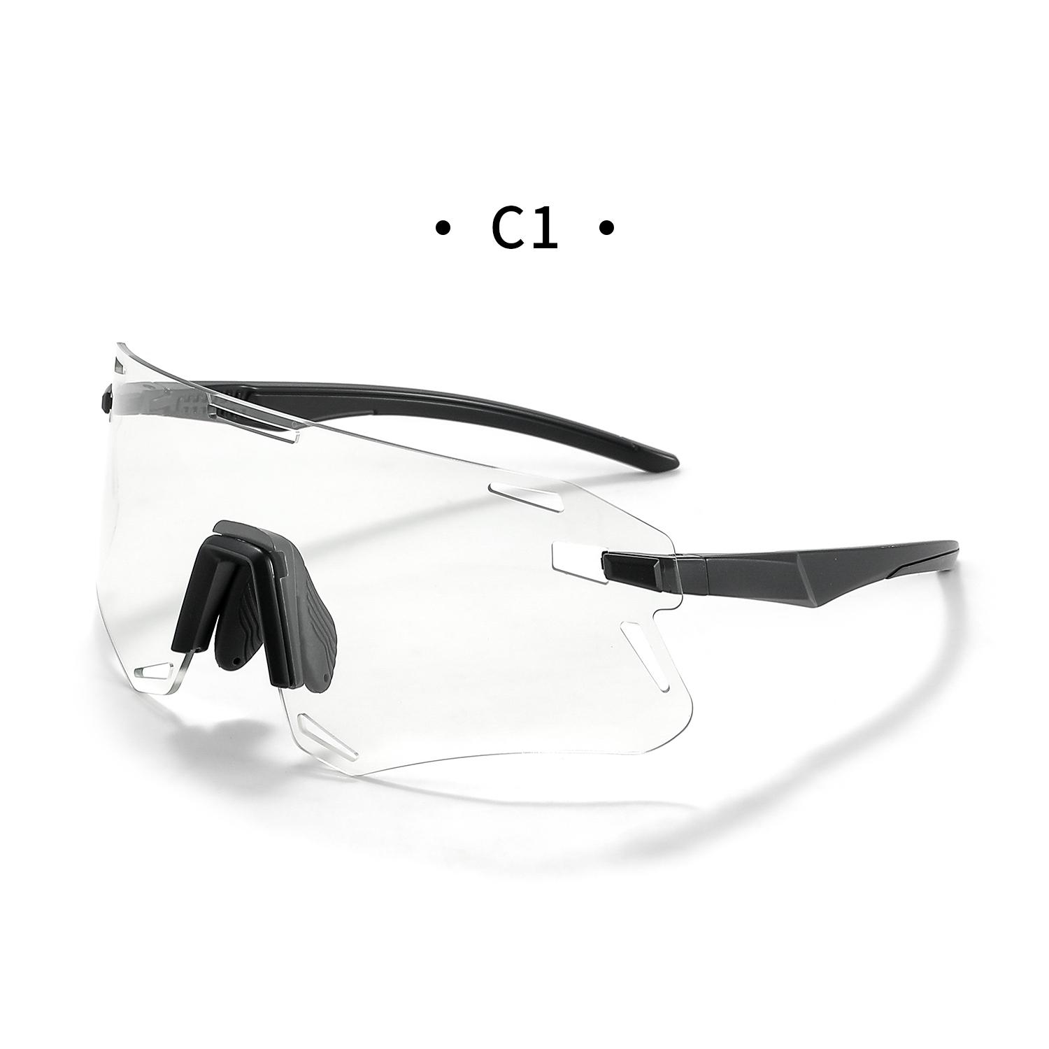 

Outdoor Cycling Sunglasses, Sports Riding Glasses Mountaineering Night Riding Sunglasses One-Piece Protective Windproof Goggles чорний
