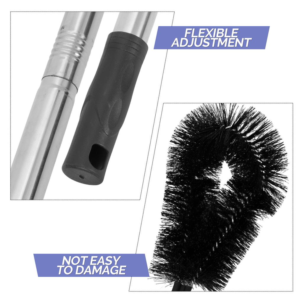1Set Gutter Cleaning Brush Extendable Adjustable Length Multi-Angle Telescoping Pole Ground Level Roof and Siding Cleaning Tool